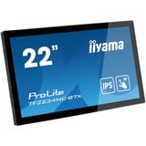 iiyama ProLite TF2234MC-B7X, Affichage public Noir, 54,6 cm (21.5"), 1920 x 1080 pixels, Full HD, LED, 8 ms, Noir