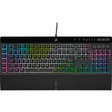 Corsair K55 RGB PRO XT, clavier gaming Noir, Layout États-Unis, Membrane, LED RGB