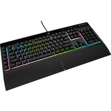 Corsair K55 RGB PRO XT, clavier gaming Noir, Layout États-Unis, Membrane, LED RGB