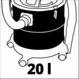 Einhell TC-AV 1720 DW 1250 AW 20 L Noir, Rouge, Aspirateur de cendres Rouge/Noir, 20 L, Sans sac, Noir, Rouge, 1,2 m, 3,6 cm, Sec