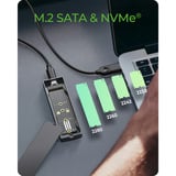 ICY BOX Boîtier SSD M.2 NVMe/SATA avec éclairage RGB, Boîtier disque dur Gris, USB 3.2 Gen 2 Type-C®