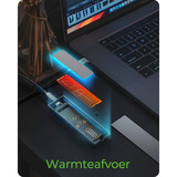 ICY BOX Boîtier SSD M.2 NVMe/SATA avec éclairage RGB, Boîtier disque dur Gris, USB 3.2 Gen 2 Type-C®