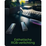 ICY BOX M.2 NVMe/SATA avec éclairage RGB, Boîtier disque dur Gris, USB 3.2 Gen 2 Type-C®