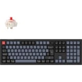 Keychron V6 Max-D1Z QMK RGB clavier mécanique Noir, Layout BE (AZERTY), Gateron Jupiter Red, 100%, Hot-swappable, Bluetooth, 2.4GHz
