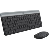 Logitech MK470 Combiné clavier-souris sans fil mince , set de bureau Noir, Mécanique des ciseaux, 1000 dpi