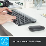 Logitech MK470 Combiné clavier-souris sans fil mince , set de bureau Noir, Mécanique des ciseaux, 1000 dpi