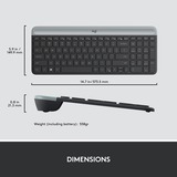 Logitech MK470 Combiné clavier-souris sans fil mince , set de bureau Noir, Mécanique des ciseaux, 1000 dpi