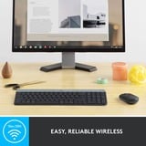 Logitech MK470 Slim, set de bureau Noir, Layout US (QWERTY), Mécanique des ciseaux, 1000 dpi
