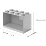 Room Copenhagen Ensemble d'étagères en briques LEGO, 4 + 8 tenons Gris clair