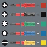 Wera Kraftform Kompakt VDE 16 Torque extra slim 1 Tool Finder, Tournevis Rouge/Jaune, 16 pièces