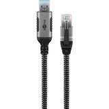 goobay Adaptateur réseau USB-A 3.2 Gen1 vers RJ-45, Carte réseau Noir/Argent, 10 mètres