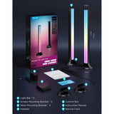 Govee RGBWIC TV Light Bar, Bande de LED Noir, pour TV de 45 à 70 pouces, 2 pièces, Wi-Fi 2,4 GHz