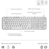 Logitech MX Keys S, clavier Blanc, Mise en page aux États-Unis (international), US-International