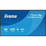 iiyama ProLite LE9864UHS-B1AG, Affichage public Noir, HDMI, USB-C, WiFi, LAN, Audio, Android 14 OS