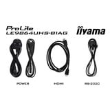 iiyama ProLite LE9864UHS-B1AG, Affichage public Noir, HDMI, USB-C, WiFi, LAN, Audio, Android 14 OS