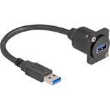 DeLOCK D-Type USB 5 Gbps Cable Type-A > Type-A, Adaptateur Noir, 0,2 mètre