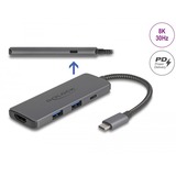 DeLOCK Station d’accueil USB Type-C 8K, Station d'accueil Gris foncé