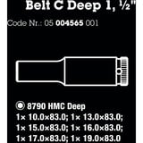 Wera Ceinture C Profondeur 1 jeu de douilles, 1/2", Clés mixtes à cliquet Noir, 6 pièces