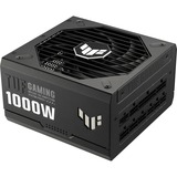 ASUS TUF Gaming Gold alimentation modulaire 1000 watt Noir, 1x 12VHPWR, 4x PCIe, 1000 W, 100 - 240 V, 130 W, 1000 W, 130 W, 9,6 W