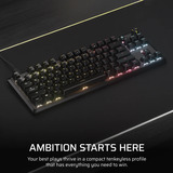 Corsair RGB clavier gaming mécanique Noir, Layout BE (AZERTY), Corsair MLX Red v2, 80% (TKL)