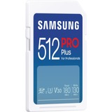 Samsung PRO Plus 512 Go SDXC, Carte mémoire Blanc, UHS-I U3, Classe 3, V30, lecteur de carte inclus