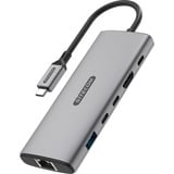 Sitecom Adaptateur multiport USB-C Power Delivery 6 en 1, Station d'accueil Gris