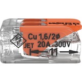 Wago Borne de raccordement Serie 221 COMPACT - 2x4 mm², Pince Transparent/Orange, 100 pièces
