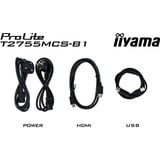 iiyama ProLite T2755MSC-B1 27" Moniteur tactile Noir, 1x DisplayPort, 1x HDMI, 2x USB-A