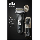 Braun Series 9 9470cc Wet&Dry Rasoir à grille Tondeuse Noir, Chrome Noir/Argent, Rasoir à grille, Active Quattro Head, Noir, Chrome, Chargement, Batterie, Lithium-Ion (Li-Ion)