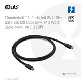 Club 3D Club 3D TB5 EPR 240 Watt 80Gbps Cable M/, Câble Noir