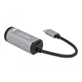 DeLOCK USB-C > Gigabit LAN avec connection Power Delivery, Adaptateur Gris, 0,155 mètres