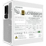 GIGABYTE UD1000GM PG5 V2 ICE alimentation modulaire 1000 watt Blanc, 1x 12V-2x6, 4x PCIe