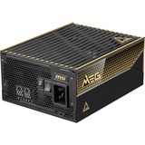 MSI MEG Ai1600T PCIE5 alimentation  modulaire 1600 watt Noir, 2x 12V-2x6, 9x PCIe