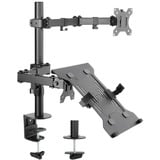 goobay Support 13 à 32" avec bras flexible pour PC portable, 10 à 15,6", Support de moniteur Noir