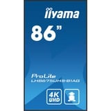iiyama Iiya 86 L LH8675UHS-B1AG LCD 4K UHD IPS, Affichage public Noir