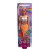 Barbie Poupée sirène avec cheveux roses et queue orange douce Orange