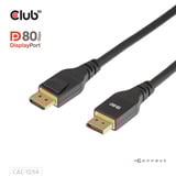 Club 3D DisplayPort™ 2.1 VESA DP80 Certified Cable 8K240Hz 2m/6.56ft, Câble Noir