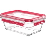 Emsa CLIP & CLOSE N1040800 boîte hermétique alimentaire Rectangulaire 0,85 L Transparent 1 pièce(s) Transparent/Rouge, Boîte, Rectangulaire, 0,85 L, Transparent, Verre, 420 °C
