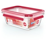 Emsa CLIP & CLOSE N1040800 boîte hermétique alimentaire Rectangulaire 0,85 L Transparent 1 pièce(s) Transparent/Rouge, Boîte, Rectangulaire, 0,85 L, Transparent, Verre, 420 °C