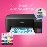 Epson Imprimante EcoTank ET-1810 A4 Wi-Fi avec réservoir d'encre, Imprimante jet d'encre Noir, Wi-Fi, y compris jusqu'à 3 ans d'encre