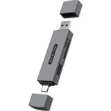 Sitecom Lecteur de cartes USB-A + USB-C avec port USB Gris