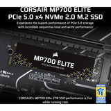 Corsair MP700 ELITE 2 To SSD Noir, PCIe Gen5 x4 NVMe 2.0, M.2 2280, 3D TLC NAND
