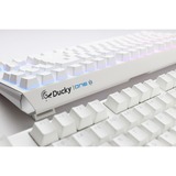 Ducky One 3 Classic Pure White TKL, clavier Blanc, Layout États-Unis, Cherry MX Red Silent, LED RGB, Double-shot PBT, Hot-swappable, QUACK Mechanics, 80%