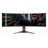 GIGABYTE AORUS CO49DQ 49" Moniteur UltraWide gaming incurvé Noir, 1x DisplayPort, 2x HDMI, 1x USB-C, 2x USB-A, 144 Hz