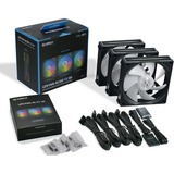 Lian Li UNI FAN AL120 V2 Triple Pack, Ventilateur de boîtier Noir, Connecteur de ventilateur PWM à 4 broches, LED RGB