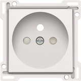 Niko Kit de finition pour prise avec couvercles de protection de la broche et de la terre, Plaque centrale Blanc