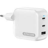 Sitecom 100W GaN Power Delivery chargeur Blanc, 2x USB-C, 1x USB-A