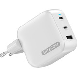 Sitecom 100W GaN Power Delivery chargeur Blanc, 2x USB-C, 1x USB-A