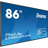 iiyama LH8642UHS-B3 affichage de messages Panneau plat de signalisation numérique 2,17 m (85.6") IPS 500 cd/m² 4K Ultra HD Noir Intégré dans le processeur Android 8.0 18/7, Affichage public Noir, Panneau plat de signalisation numérique, 2,17 m (85.6"), IPS, 3840 x 2160 pixels, 18/7