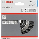 Bosch 2 608 622 059 Roue à rayons 115mm Roue de fil et brosse en fil d'acier Roue à rayons, 0,5 mm, 11,5 cm, 1,2 cm, 12500 tr/min, Métal